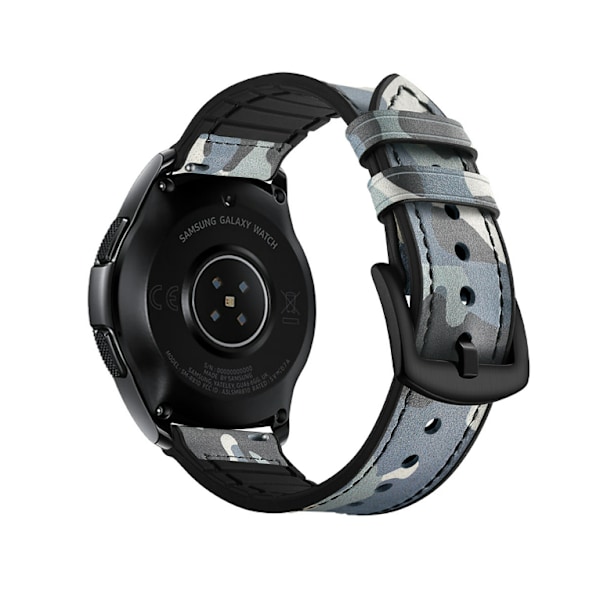 Silikon- och läderrem för Galaxy Watch 3/5 Blå 20 mm