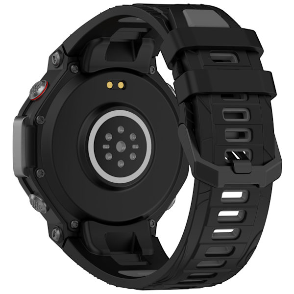 Amazfit T-REX 3 -silikoniranneke Musta + harmaa