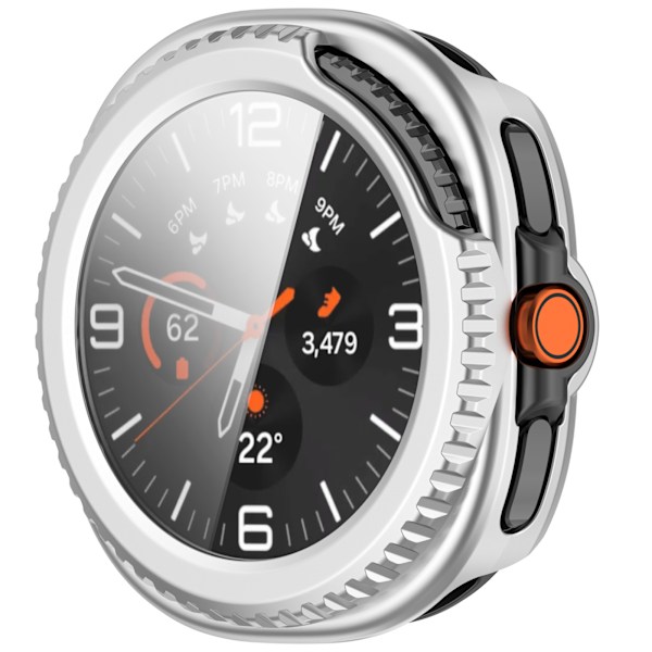 Tyylikäs suojakuori Samsung Watch Ultra2:lle ja Watch8 Classicille Hopea