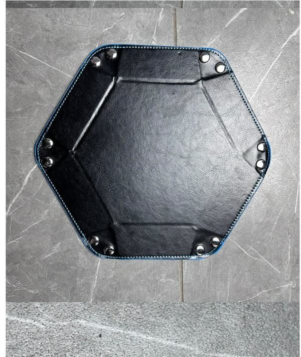 Hexagon Velvet Desktop Storage Box Black Black