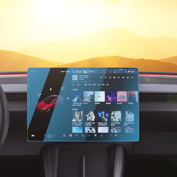 Skærmbeskytter i hærdet glas til Tesla Model 3/Y Øjenbeskyttende blå lys version
