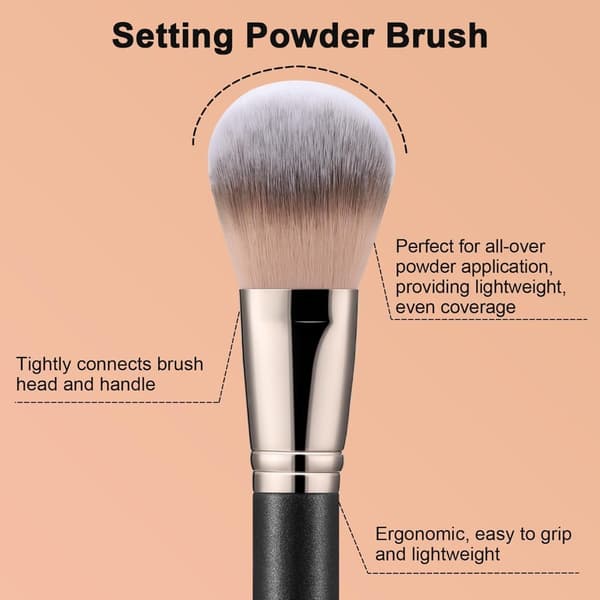 170 Angled Rounded Foundation Brush - Soft Synthetic Bristles Non-Absorbent Plastic Handle