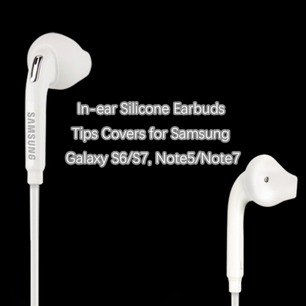 In-ear silikon hörsnäckor Tips Skal för Samsung Galaxy S6/S7, Note5/Note7 Vit