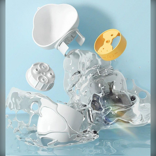 Bærbar Drikkedunk og Foderbeholder til Kæledyr, 350ml/200ml, Lækagesikker Rejsedispenser White White