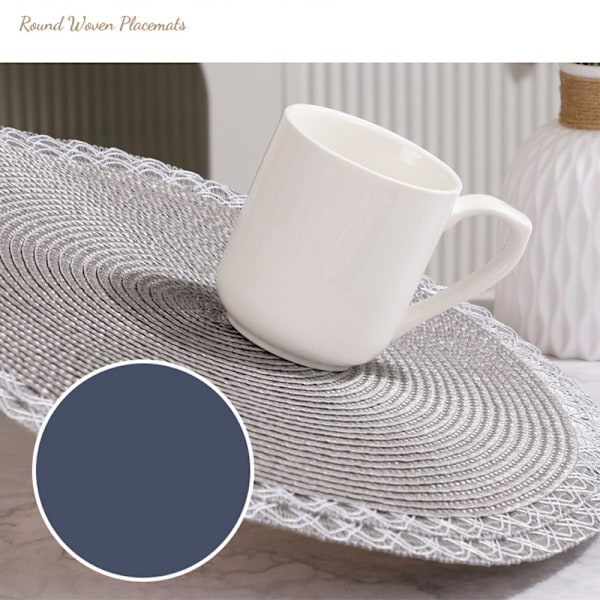 Set med 8 bordstabletter, PVC-bordstabletter för matbord Silver