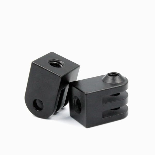 2-pak sort aluminiumslegering 1/4" stativadapter til GoPro, DJI, og andre actionkameraer