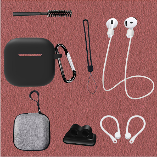 AirPods 4:e generationen åttadelars set i svart