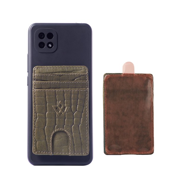 Texture FRID kreditkortshållare i äkta läder för baksidan av tel Grön