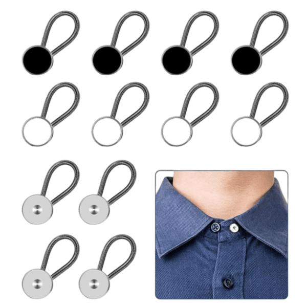 12-pack midjeförlängare för jeans – No Sew Knappförlängare 10 mm 10 mm