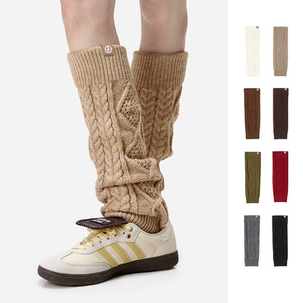 Kabelstickade benvärmare Khaki Khaki