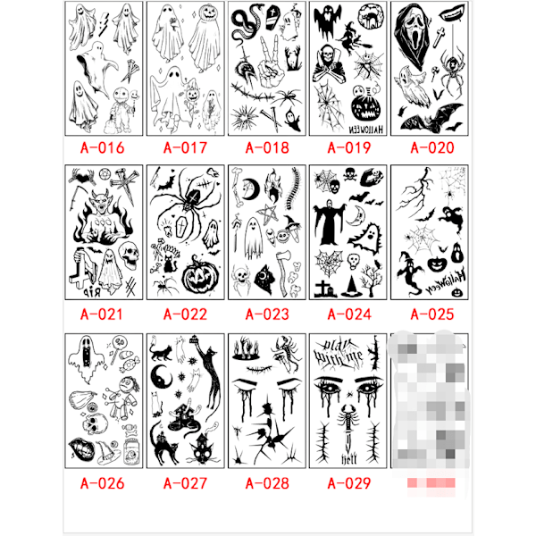 14-delat temporärt tatueringsset