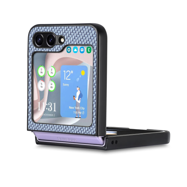 Carbon Fiber Pattern Back Cover Type Phone Case til Samsung Gala Blå