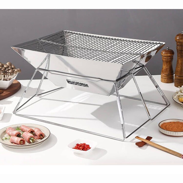 Bärbar kolgrill - Kompakt BBQ för utomhusmatlagning rectangle