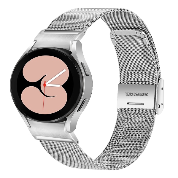 20 mm klockarmband i rostfritt stål för Samsung watch6/5/4 Silver