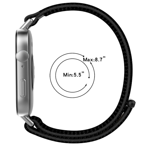 Nylon urrem til Huawei Fit 3 Sorte+farveprikker