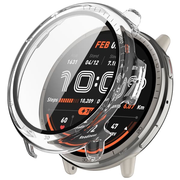 Amazfit Active2 -suojakotelo integroidulla näytönsuojalla Transparent Transparent