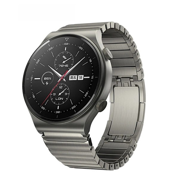 Elegant Gunmetal 22mm Ersättningsarmband i Rostfritt Stål