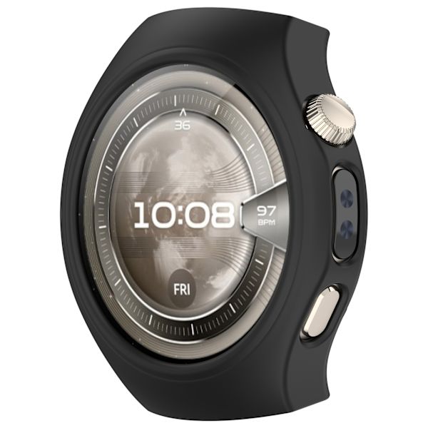 Yhteensopiva Huawei Watch 5 (42 mm) silikonisuojakuori – Suojaa naarmuilta Musta