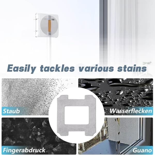 Ecovacs Winbot W1/W1 Pro/W2 Omni Fönsterputsningsrobot Moppdynor - 9-pack, kompatibelt med Ecovacs Winbot