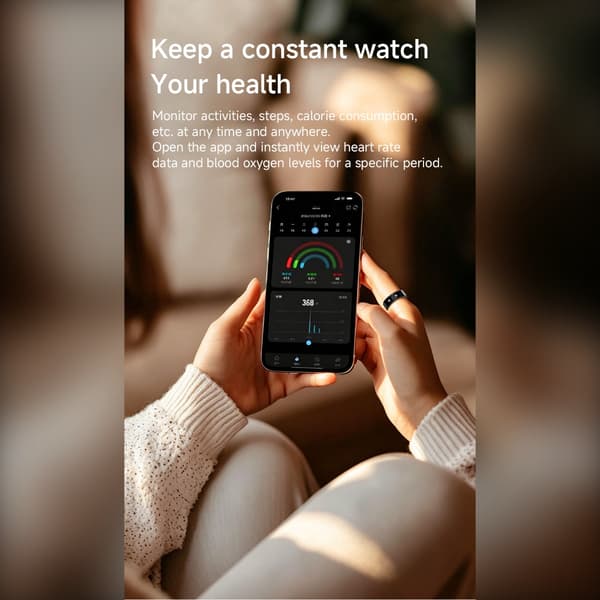 Smart-ring med Bluetooth 5.2, gestusstyring og opladningsetui til hverdagsbrug, sport og livsstilsfunktioner Silver 9 Silver 9
