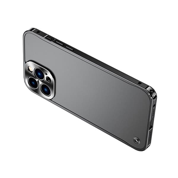 Cool Sort Aluminiumlegering Bumper Case med Søhestespænde, Ikke-Magnetisk, Kompatibel med iPhone 17 Pro Max