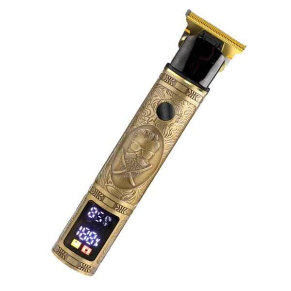 Guld Trådløs Hårklipper med Justerbar Hastighed og Digital Display - Perfekt til Mænds Hårstyling