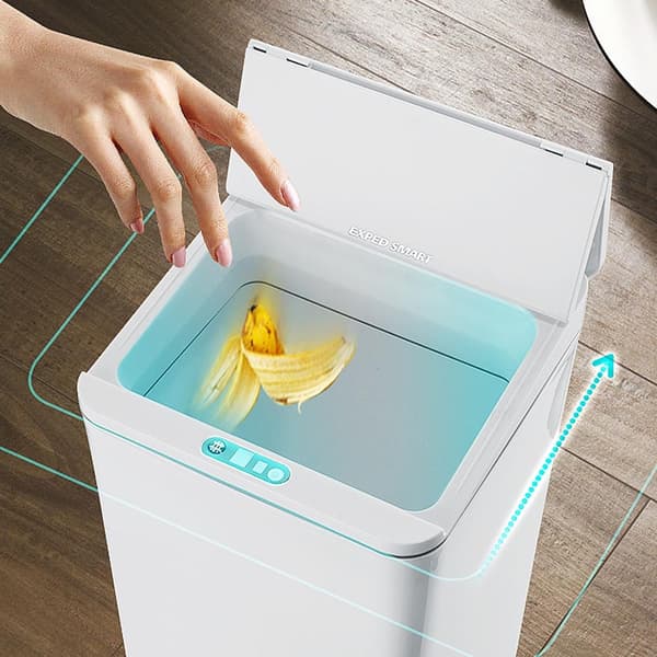 9L Smart Sensor Papperskorg - Innovativt Vikbart Lock, Uppladdningsbar, Infraröd + Spark Touch + Knapp