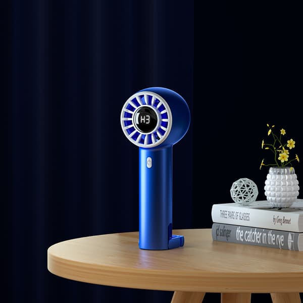Digital Display Handhållen Turbo Fläkt Blue Blue