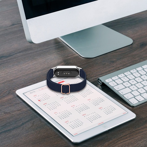 Xiaomi Mi Band 9/8/NFC Åndbar Nylon Urrem Sort