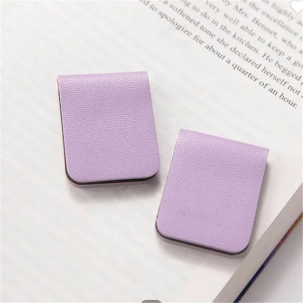 Tyylikkäät magneettiset kirjanmerkit, 2 kpl - Hopeanvärinen PU-nahka Violetti