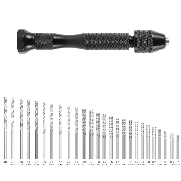 49 PC 0,5-3,0 mm nopea teräs miniporanteräsarja Black Black