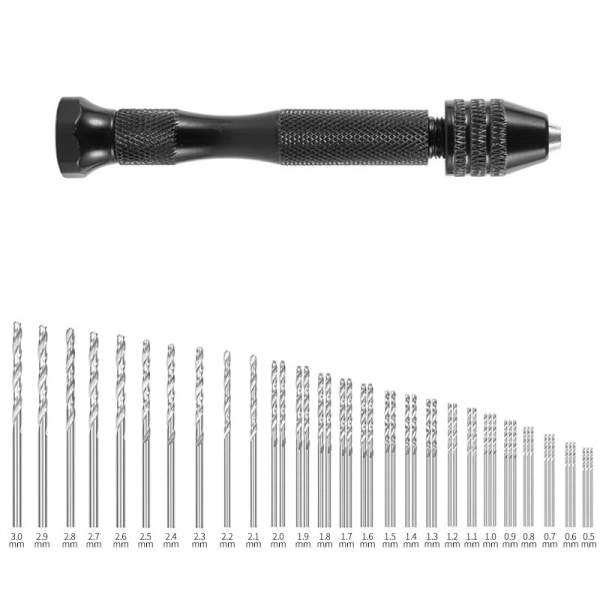 49 PC 0,5-3,0 mm nopea teräs miniporanteräsarja Musta