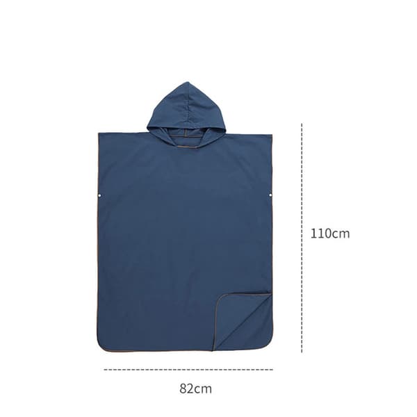 Hurtigtørrende strandfrakke med kontrastkant NavyBlue NavyBlue
