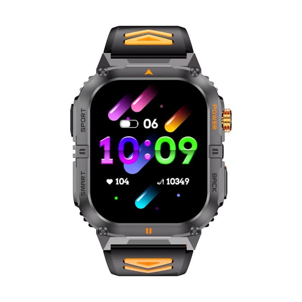 Multifunktionell Smartwatch med Hälsoövervakning & Bluetooth-Samtalsfunktioner kompatibel med Android och iOS Black+Orange Black+Orange