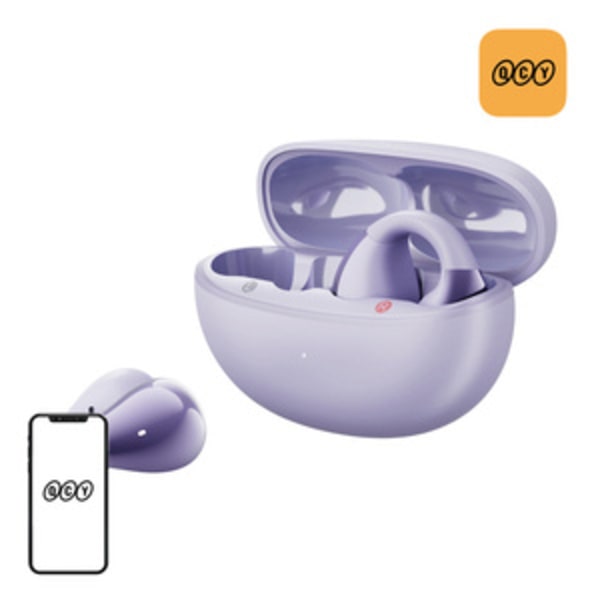 QCY Crossky Clip T33 hörlurar (lila)