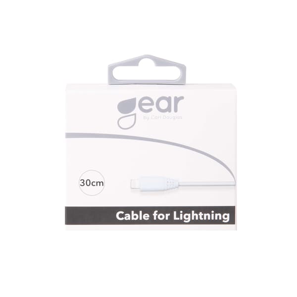 Pyöreä latauskaapeli Lightning-USB-A:lle 0,3 m Valkoinen MFI