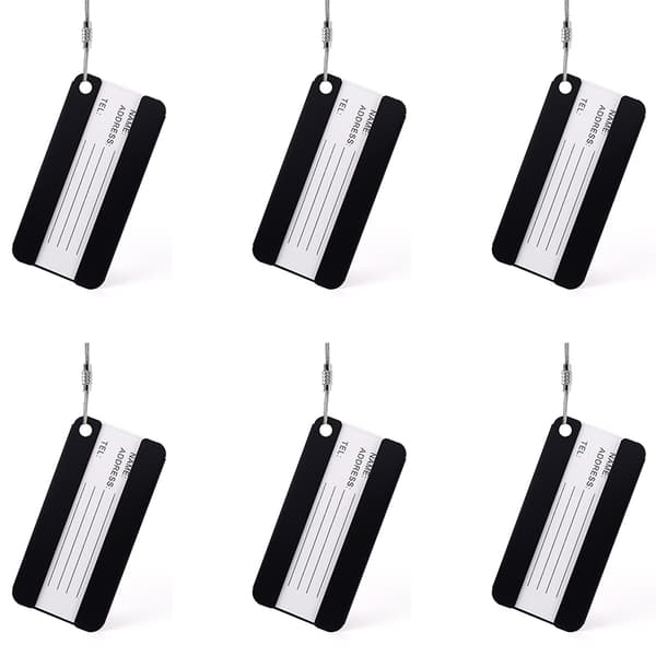 Sæt med 6 Bagagemærker Black Black