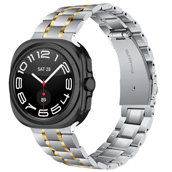 Urrem i rustfrit stål til Samsung Galaxy Watch 7 Ultra 47MM Sliver + Guld