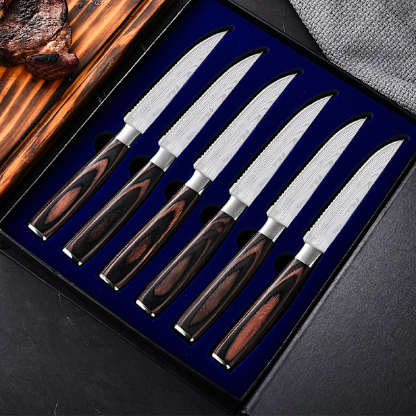 A1-001 Steak Knife Set (6-delade) med presentförpackning