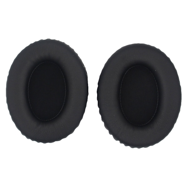Premium 90x70mm Oval Proteinläder Öronkuddar - Svart (2-pack)