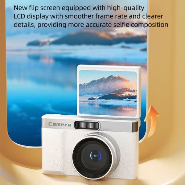 Retro Digitalkamera med Hög Pixel och Dubbla Linser, 5x Optisk Zoom och 2.4" LCD-Skärm White White