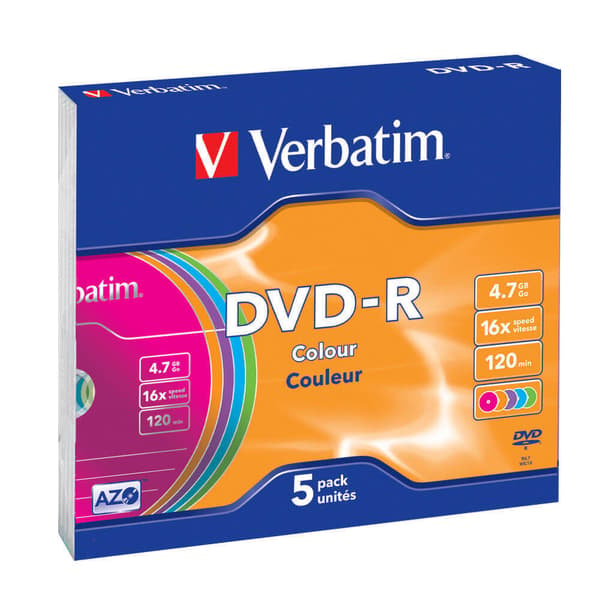 VERBATIM DVD-R 4,7GB 5-pack Slim Case
