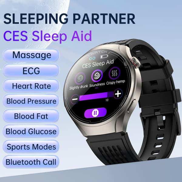 Smartwatch med søvnhjælp og massage Black Black