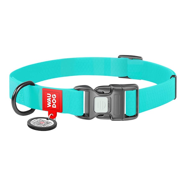 Vattentätt glödande hundhalsband med QR-pass WAUDOG 40 mm bred, 46-70 cm lång