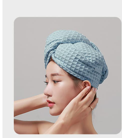Hurtigtørrende hårhåndklæde turban - Superabsorberende mikrofiber hårhåndklæde Blue Blue