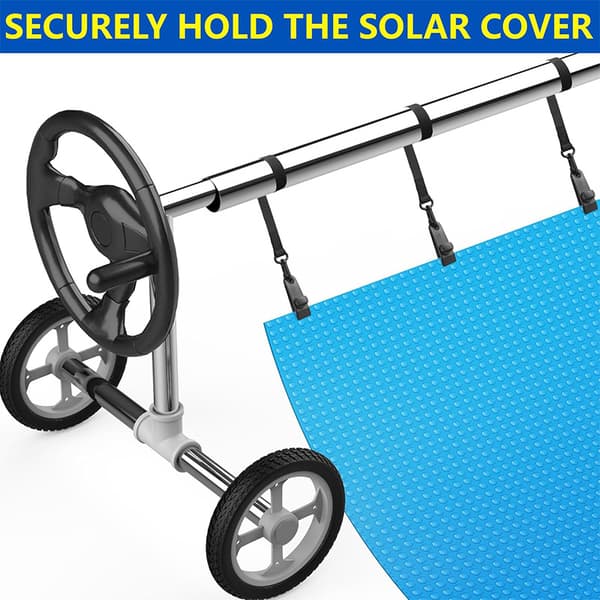 Pool Solar Cover Reel Fästkit med Remmar 6-pack