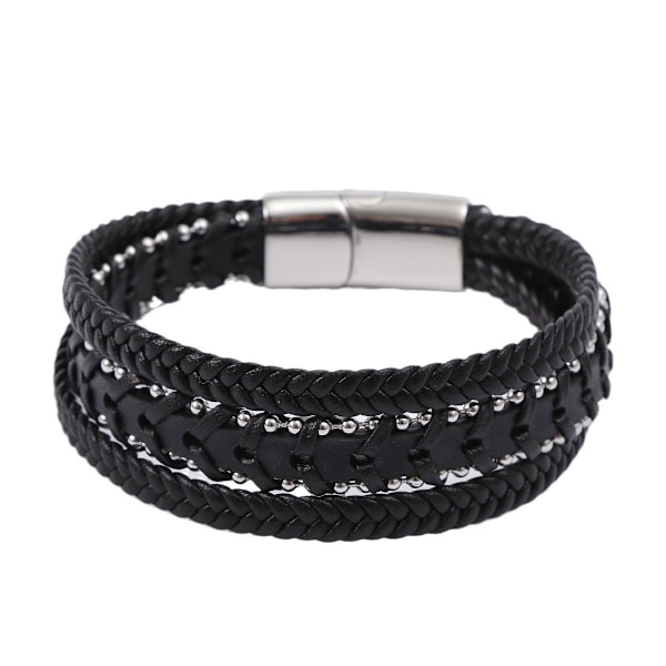 Stilfuldt Flettet Læderarmbånd til Mænd