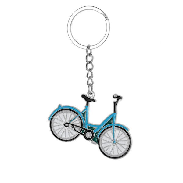 Miniatyrcykelnyckelring - Nyckelring i metall för cykel Blå