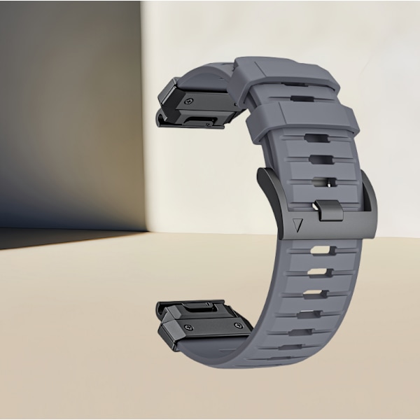 Premium Garmin Fenix 8 Rem: Fluororubber Urrem Grå 22 mm