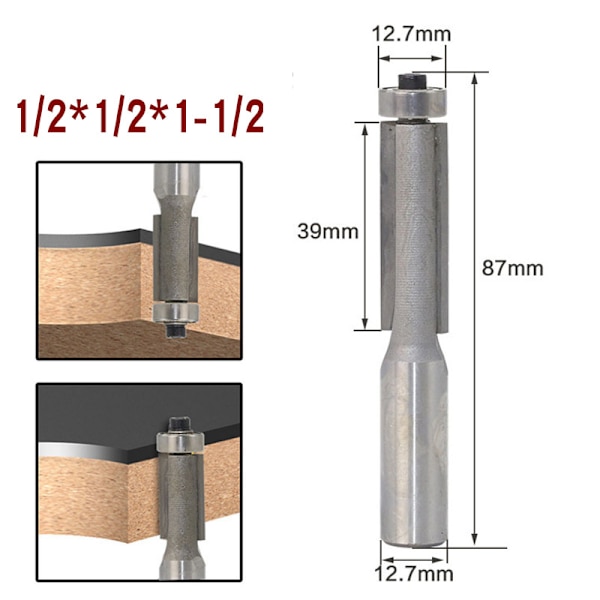 Kovametallireunaleikkuri 1/2"x1/2"x1-1/2" hopea - Puuntyöstöön Malli 4